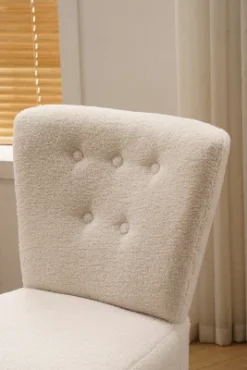 Tufted Back Teddy Fabric Slipper Chair Accent Chair-ModernLuxe -HOMCOM Sales Store GUEST 3886a449 0ef9 4715 9b44 07527543d085