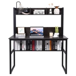 Costway Computer Desk With Hutch Bookshelf Study Wrting Desk Space Saving -HOMCOM Sales Store GUEST 39d05826 8c58 4ba0 bee5 cf480c646fac