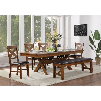 Apollo Extendable Dining Table Walnut - Acme Furniture 5 Apollo Extendable Dining Table Walnut - Acme Furniture - Image 3