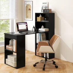 Costway Computer Desk Writing Workstation Office W/6-Tier Storage Shelves WhiteBlack -HOMCOM Sales Store GUEST 3b1ae4f0 33f4 4a0e add2 878659d70803