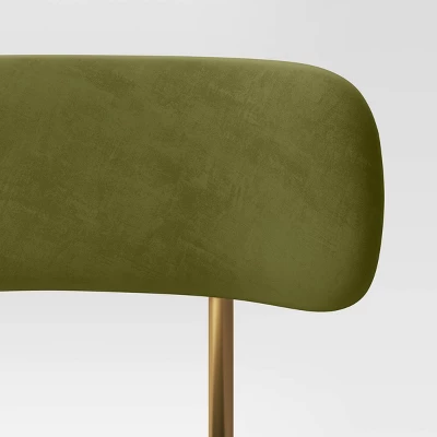 Orion Luxe Dining Chair With Brass Legs Olive Green Velvet - Threshold™ 6 Orion Luxe Dining Chair With Brass Legs Olive Green Velvet - Threshold™ - Image 4
