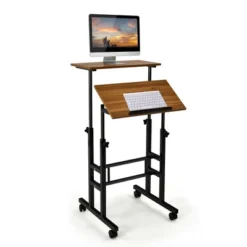 Costway Mobile Standing Desk Rolling Adjustable Laptop Cart Home Office WalnutNatural 24 Costway Mobile Standing Desk Rolling Adjustable Laptop Cart Home Office WalnutNatural -HOMCOM Sales Store GUEST 3c5ddecd e90d 4c36 a061 d0f51d1288fe