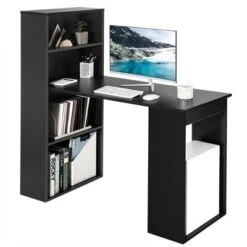 Costway Computer Desk Writing Workstation Office W/6-Tier Storage Shelves WhiteBlack -HOMCOM Sales Store GUEST 3f939068 22d1 4ce8 9cde 629c11e5714f
