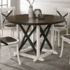 47" Piker Round Wood Dining Table Dark Walnut/Antique White - HOMES: Inside + Out -HOMCOM Sales Store GUEST 3fcf8523 ff7b 416a 9dfe cadf0e4b192e