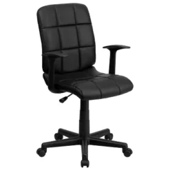 Emma And Oliver Mid-Back Quilted Vinyl Swivel Task Office Chair With Arms -HOMCOM Sales Store GUEST 3feba2a6 66d7 440b b13d b77a427fbbf9