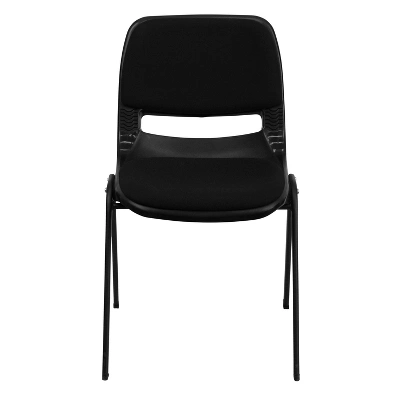 Flash Furniture HERCULES Series 880 Lb. Capacity Black Padded Ergonomic Shell Stack Chair With Black Frame 10 Flash Furniture HERCULES Series 880 Lb. Capacity Black Padded Ergonomic Shell Stack Chair With Black Frame - Image 8