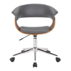 Mantua Mid-Century Office Chair Chrome/Gray - Armen Living