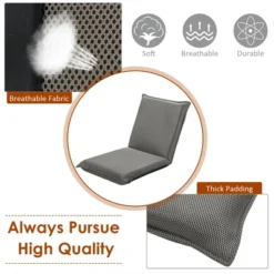 Costway Adjustable 6-Position Floor Chair Padded Folding Lazy Sofa Chair Grey -HOMCOM Sales Store GUEST 411d171d ced8 4e78 a311 0907389665a9