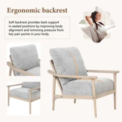 Retro Accent Chair With Solid Wood Frame And Vertical Slatted Back-ModernLuxe 23 Retro Accent Chair With Solid Wood Frame And Vertical Slatted Back-ModernLuxe -HOMCOM Sales Store GUEST 412b2365 a8ea 41bc 81d6 6088a3fce43a