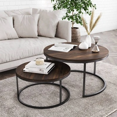 32" Stella Wood Nesting Coffee Table Set - Nathan James 7 32" Stella Wood Nesting Coffee Table Set - Nathan James - Image 5