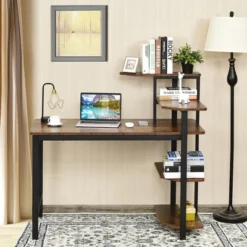 Costway Computer Desk Writing Study Table With Storage Shelves Home Office Rustic Brown 14 Costway Computer Desk Writing Study Table With Storage Shelves Home Office Rustic Brown -HOMCOM Sales Store GUEST 4273327d dd00 4e4a b550 4c9f7df60325