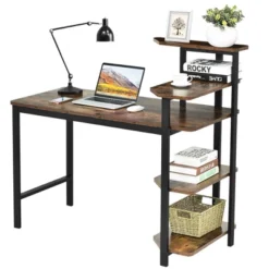 Costway Computer Desk Writing Study Table With Storage Shelves Home Office Rustic Brown 19 Costway Computer Desk Writing Study Table With Storage Shelves Home Office Rustic Brown -HOMCOM Sales Store GUEST 439c9104 fee6 440d a848 1c67f9d62c71