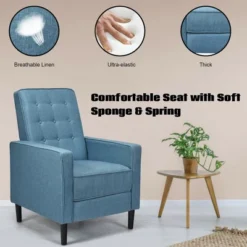 Costway Set Of 2 Push Back Recliner Chair Fabric Tufted Single Sofa W/ Footrest -HOMCOM Sales Store GUEST 43ef9f24 1bd6 4c41 86f0 4c23b788dcba