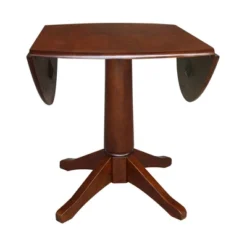 30.3" Thea Round Dual Drop Leaf Extendable Dining Table Espresso Brown - International Concepts -HOMCOM Sales Store GUEST 45189182 f779 4849 9ffe 92b2aeb4b138
