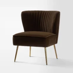 Quentin Velvet Accent Side Chair With Golden Metal Base | Karat Home -HOMCOM Sales Store GUEST 45400a2b 45d6 4a8e b500 0282f85f97ef