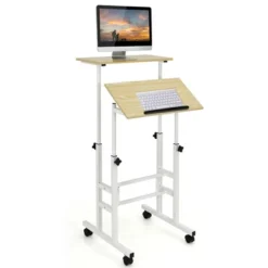 Costway Mobile Standing Desk Rolling Adjustable Laptop Cart Home Office WalnutNatural 23 Costway Mobile Standing Desk Rolling Adjustable Laptop Cart Home Office WalnutNatural -HOMCOM Sales Store GUEST 4619d193 ce12 4d89 81f4 694743d25d1a
