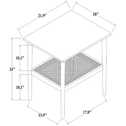 Wood & Cane Square Accent Side Table - Hearth & Hand™ With Magnolia -HOMCOM Sales Store GUEST 46b28839 eb42 4b32 a0f7 6d40fd6b5238