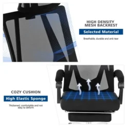 Costway Mesh Office Chair Recliner Desk Chair Height Adjustable W/Footrest Black -HOMCOM Sales Store GUEST 471be474 d785 4e13 ad61 fd21c8622e8c