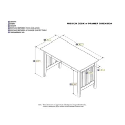 Mission Wood Writing Desk With Drawers And USB Walnut - AFI -HOMCOM Sales Store GUEST 4789291a aa76 46de aeed 8638b68f75a9