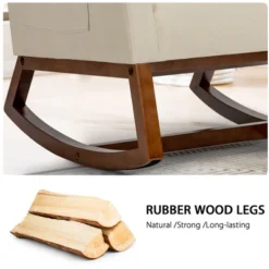 Costway Mid Century Retro Fabric Upholstered Rocking Chair Modern Armchair Beige 15 Costway Mid Century Retro Fabric Upholstered Rocking Chair Modern Armchair Beige -HOMCOM Sales Store GUEST 47ca5879 1f6d 4bb0 92b8 264832eb7519