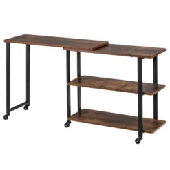 Tangkula Sofa Side Table W/Storage Shelves Mobile End Table Rolling Couch Table Desk For Living Room Bedroom -HOMCOM Sales Store GUEST 47d557ee 2f24 4ac1 9347 fc57fbe561ce
