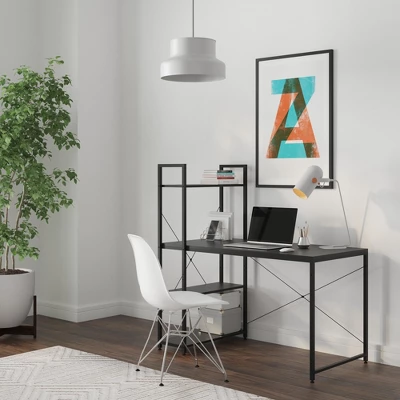 Glenwillow Home Ames Reversible Gaming Computer Desk With Adjustable Shelves, Home Office Desk, Grommet Cable Management, Leveler Feet, Easy Assembly 10 Glenwillow Home Ames Reversible Gaming Computer Desk With Adjustable Shelves, Home Office Desk, Grommet Cable Management, Leveler Feet, Easy Assembly - Image 8