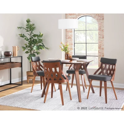 Set Of 2 York Dining Chairs Charcoal/Walnut - Lumisource 10 Set Of 2 York Dining Chairs Charcoal/Walnut - Lumisource - Image 8