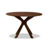 48" Kenji Wide Round Wood Dining Table Walnut - Baxton Studio -HOMCOM Sales Store GUEST 493be225 53a7 4e30 afa4 21b86efb7f8f