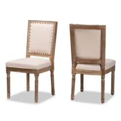 Set Of 2 Louane Fabric Upholstered And Wood Dining Chairs - Baxton Studio -HOMCOM Sales Store GUEST 49405b9e e893 48da 99cb e9f91a165730