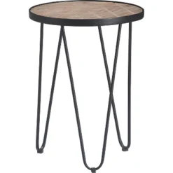 Farmhouse Side Table Metal Brown/Black- ClickDecor -HOMCOM Sales Store GUEST 497134f9 3315 4605 ae13 f959bb93cdc2