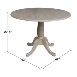 Nathaniel Round Dual Drop Leaf Pedestal Table Gray Taupe - International Concepts -HOMCOM Sales Store GUEST 4985d18f 1b85 43ef 8a72 ea934c493408