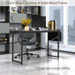 Costway Modern Computer Desk 47'' Study Writing Table W/ Storage Bag Coffee Black/Brown/Coffee -HOMCOM Sales Store GUEST 49e8b33c f2be 4599 9c33 aef666ca0ef1