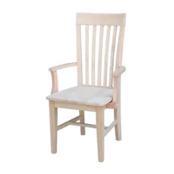 Tall Mission Chair With Arms Unfinished - International Concepts -HOMCOM Sales Store GUEST 4b215ef5 a9f6 422c bb86 36d5c7c4ec62
