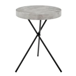 17.6" Round 3 Legged Industrial Style Side Table Cement - Danya B. -HOMCOM Sales Store GUEST 4c019794 2ee3 47d3 afdf e8b54fc1be37