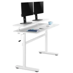 Tranzendesk Standing Desk With Clamp-On Shelf - 55" Sit To Stand Workstation With 55” Monitor Stand - White - Stand Steady 18 Tranzendesk Standing Desk With Clamp-On Shelf - 55" Sit To Stand Workstation With 55” Monitor Stand - White - Stand Steady -HOMCOM Sales Store GUEST 4c619589 3641 41e3 8f91 89b95ed8a13e