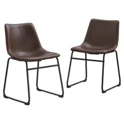 Set Of 2 Laslo Modern Upholstered Faux Leather Dining Chairs - Saracina Home -HOMCOM Sales Store GUEST 4df149f4 10cd 43f6 ae87 21d2762646ef