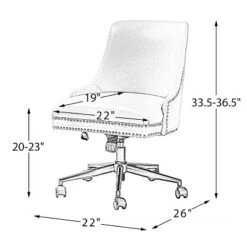 Xavier Faux Leather Office Task Chair With Nailhead | Karat Home -HOMCOM Sales Store GUEST 4f452e71 61dc 433b 8300 b7bb3f022fac