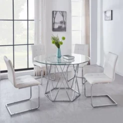 Escondido Dining Table Chrome - Steve Silver Co. -HOMCOM Sales Store GUEST 4f7f85a1 5743 4189 b7b0 deace038bfc9