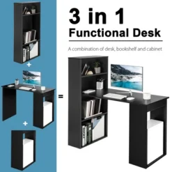 Costway Computer Desk Writing Workstation Office W/6-Tier Storage Shelves WhiteBlack -HOMCOM Sales Store GUEST 50ca6fe0 385b 45cd be1b d6aa439c9cd6