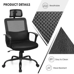 Costway Mesh Office Chair High Back Ergonomic Swivel Chair W/ Lumbar Support & Headrest -HOMCOM Sales Store GUEST 529f9d1c b651 4e40 a73e 45c1265b2f2a