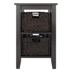 Morris Side Table With Baskets Espresso/Chocolate - Winsome