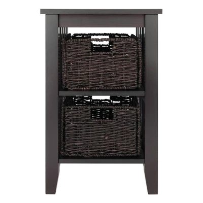 Morris Side Table With Baskets Espresso/Chocolate - Winsome 3 Morris Side Table With Baskets Espresso/Chocolate - Winsome