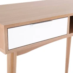 Pebble Contemporary Computer Desk Wood Natural/White - LumiSource -HOMCOM Sales Store GUEST 54151987 071f 40e2 934f e1ba8ff63350