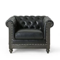 Castalia Chesterfield Tufted Club Chair With Nailhead Trim Midnight - Christopher Knight Home -HOMCOM Sales Store GUEST 54eff52e 38bd 4038 ae0b 4661e35aa92a