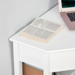HOMCOM Corner Desk, Triangle Computer Desk With Drawer And Storage Shelves For Small Spaces, Home Office Workstation For Living Room, Or Bedroom -HOMCOM Sales Store GUEST 556bfb4e e669 4e74 a9f8 093f342d6934
