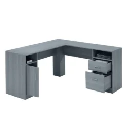 Functional L Shaped Desk With Storage Gray - Techni Mobili -HOMCOM Sales Store GUEST 55815943 fcdb 40fc 9fff ee7f151e6f01