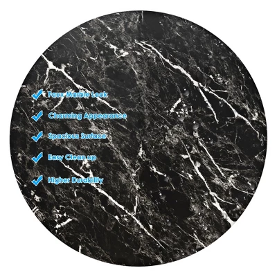 Costway Round Bistro Bar Table Height Adjustable 360-degree Swivel Black 9 Costway Round Bistro Bar Table Height Adjustable 360-degree Swivel Black - Image 7