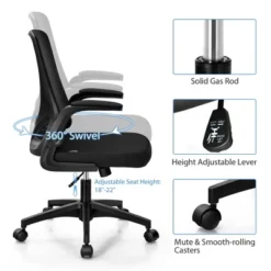 Costway Mesh Office Chair Swivel Computer Desk Chair W/Foldable Backrest & Flip-Up Arms -HOMCOM Sales Store GUEST 5791a7d7 548a 4769 820d d407d9c273ae