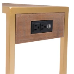 Iris Side Table Brown/Gold - ZM Home -HOMCOM Sales Store GUEST 5870bfff 9283 4de3 b17c fb5cc20e60ed