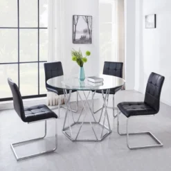 Escondido Dining Table Chrome - Steve Silver Co. -HOMCOM Sales Store GUEST 58869f03 60d2 4ea8 923f 6d172aabbeaa